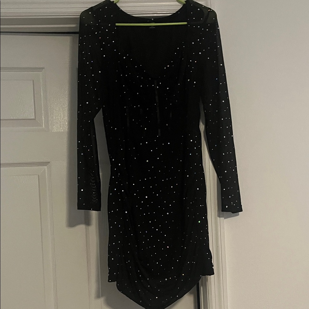 Elegant Black Dress with Silver Accents